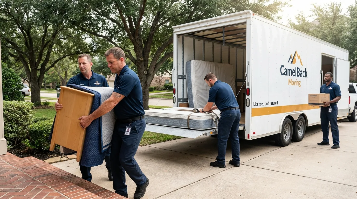 Crew loading residential truck for cross-state move from Fort Walton Beach, FL