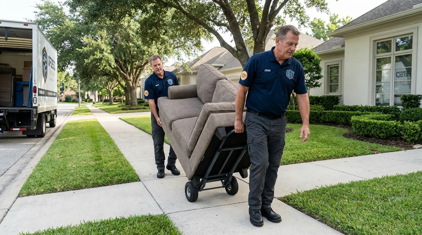 Local residential moving crew loading furniture in Fort Walton Beach, FL