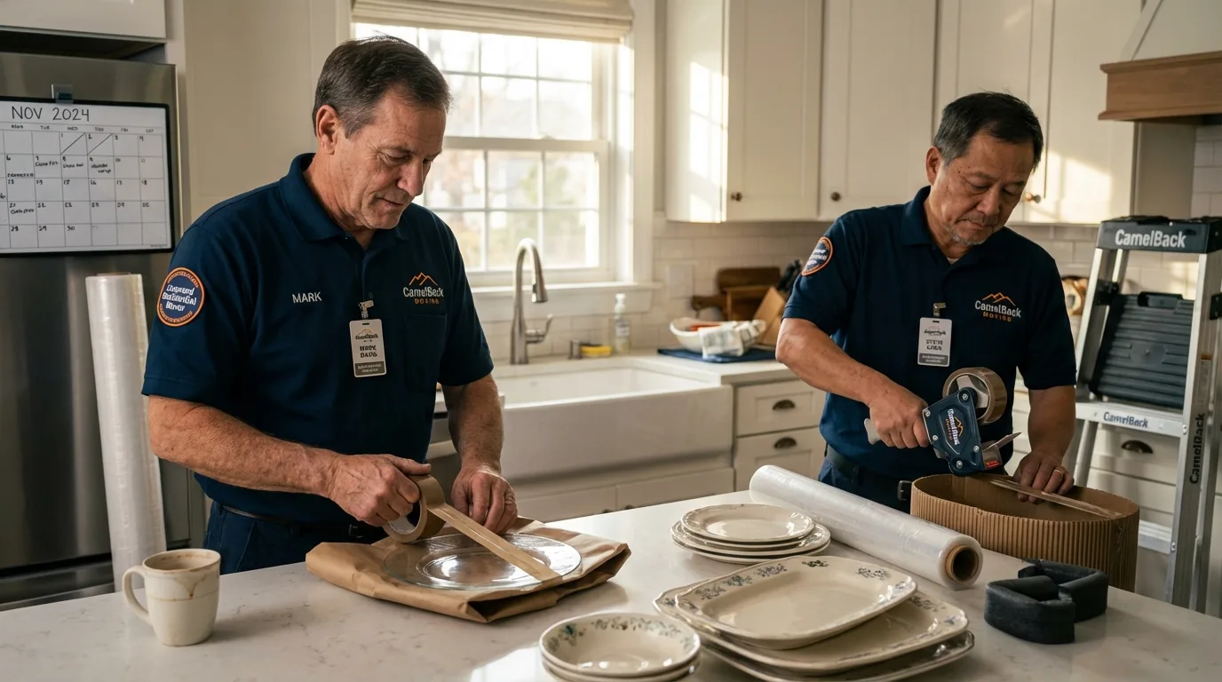 Professional crew packing kitchen dishware in Fort Walton Beach, FL